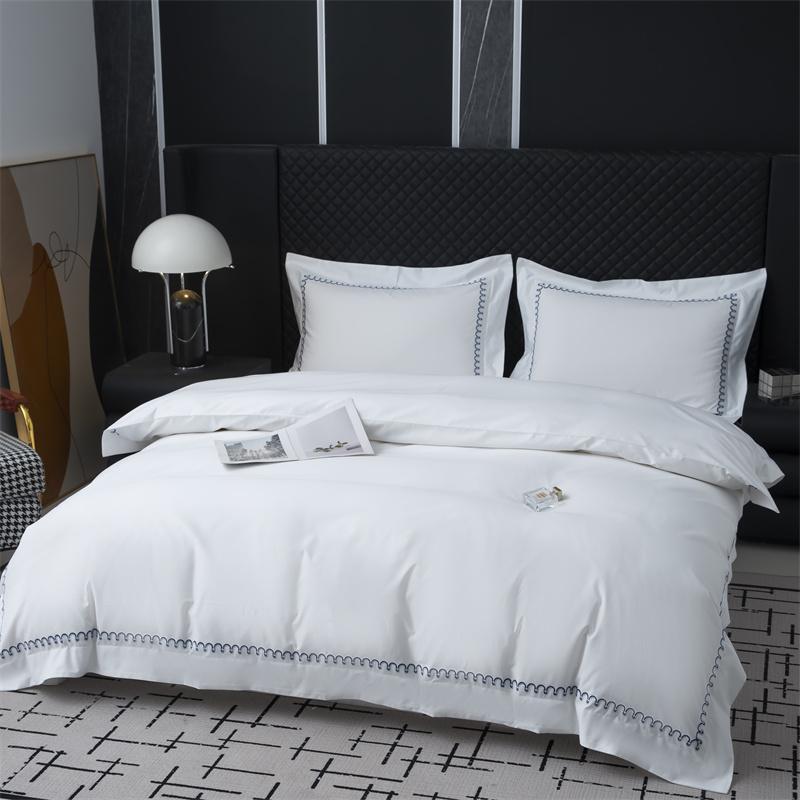 Súprava obliečok z bavlneného saténu s novým vzorom na vyšívanie 500TC Súprava obliečok z bavlneného saténu s novým vzorom na vyšívanie 500TC