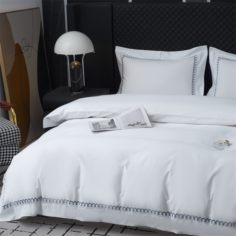 Súprava obliečok z bavlneného saténu s novým vzorom na vyšívanie 500TC Súprava obliečok z bavlneného saténu s novým vzorom na vyšívanie 500TC