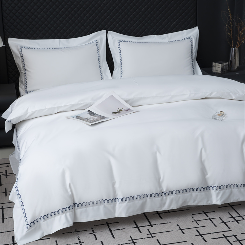 Súprava obliečok z bavlneného saténu s novým vzorom na vyšívanie 500TC Súprava obliečok z bavlneného saténu s novým vzorom na vyšívanie 500TC