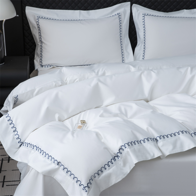 Súprava obliečok z bavlneného saténu s novým vzorom na vyšívanie 500TC Súprava obliečok z bavlneného saténu s novým vzorom na vyšívanie 500TC