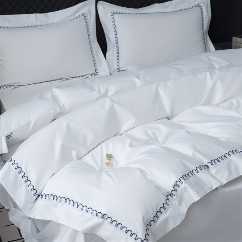 Súprava obliečok z bavlneného saténu s novým vzorom na vyšívanie 500TC Súprava obliečok z bavlneného saténu s novým vzorom na vyšívanie 500TC