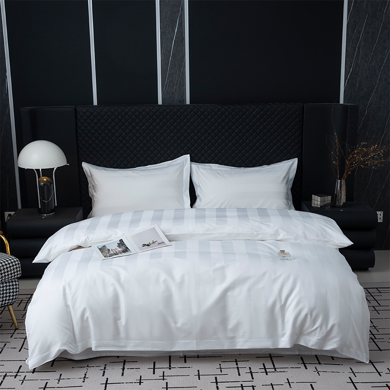 7 cm saténový pás obyčajný biely 750TC 100 % bavlna pre päťhviezdičkový hotelový posteľný set