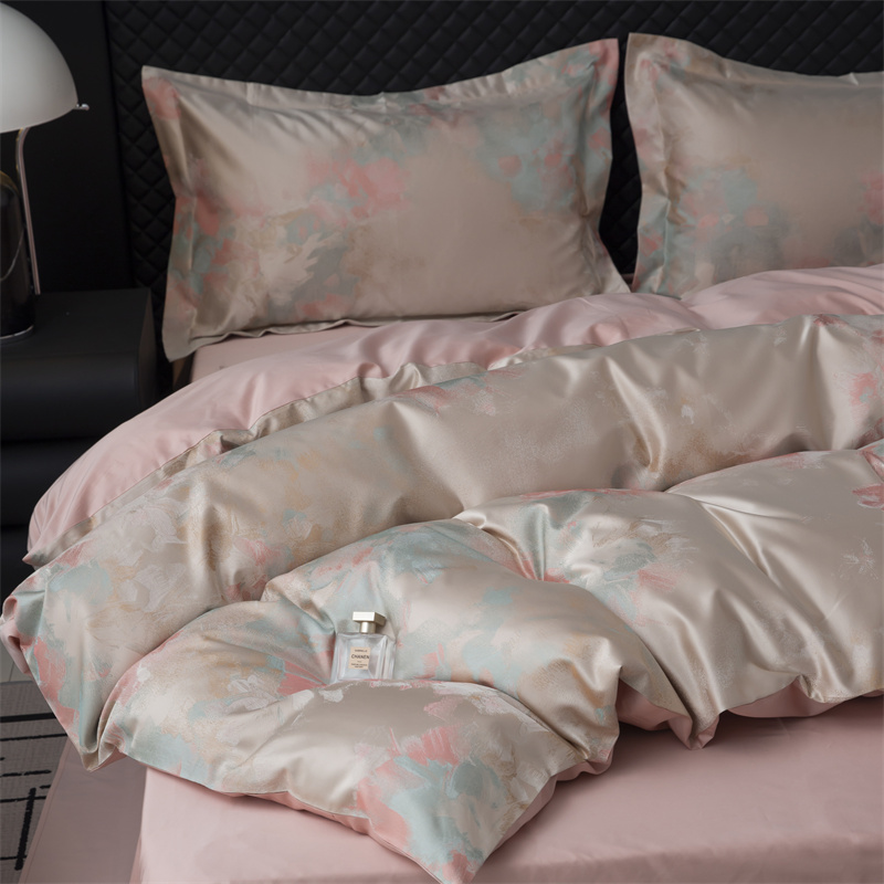 Impresionistická priadza farbená Jacquard 80S bavlnená posteľná súprava Impresionistická priadza farbená Jacquard 80S bavlnená posteľná súprava