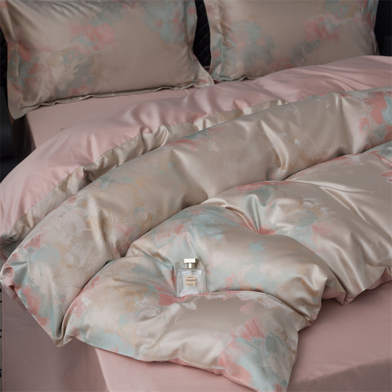 Impresionistická priadza farbená Jacquard 80S bavlnená posteľná súprava Impresionistická priadza farbená Jacquard 80S bavlnená posteľná súprava