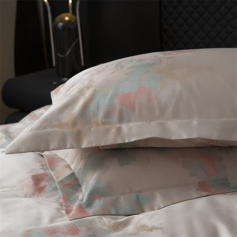 Impresionistická priadza farbená Jacquard 80S bavlnená posteľná súprava Impresionistická priadza farbená Jacquard 80S bavlnená posteľná súprava