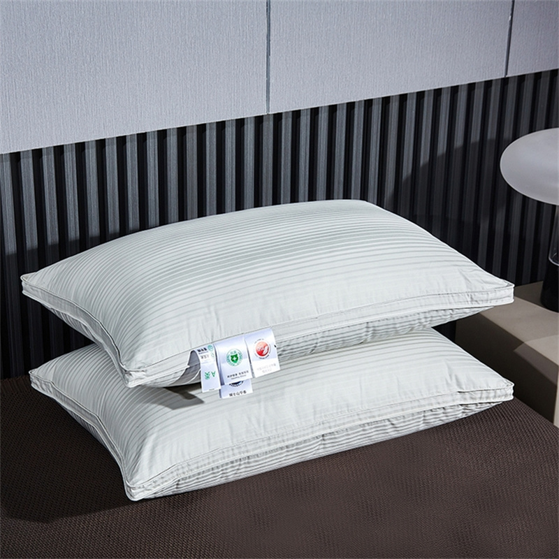 Duck Down Three Layers Filling Vankúš Sateen Stripe Vankúš