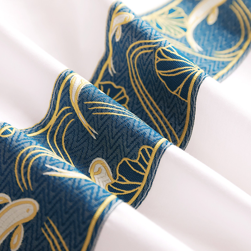 Dekorácia so žakárovou páskou prispôsobená 60S bavlnená hotelová posteľná bielizeň Dekorácia so žakárovou páskou prispôsobená 60S bavlnená hotelová posteľná bielizeň