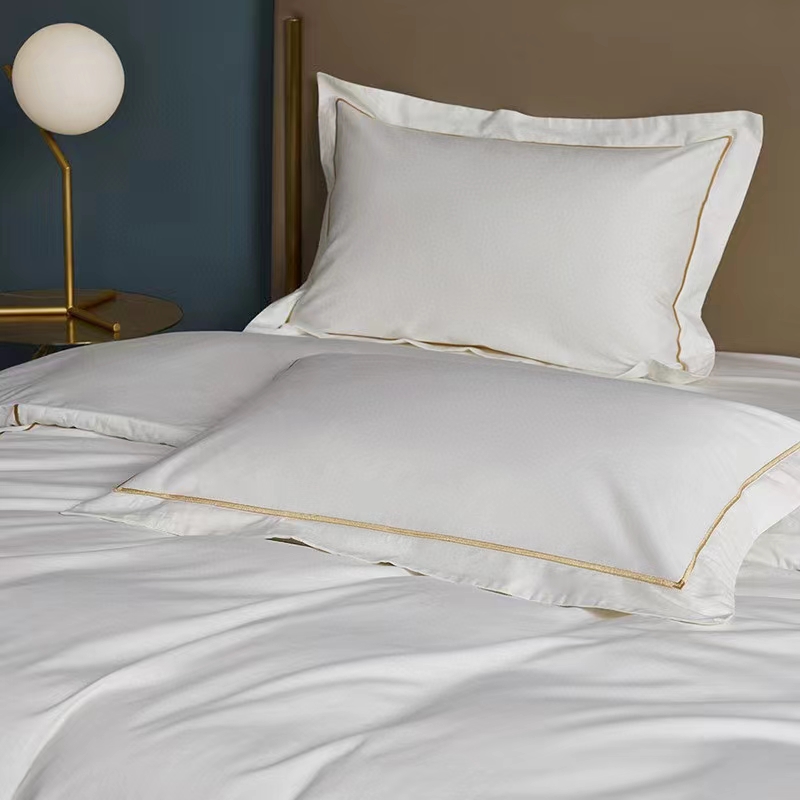 Jednoriadkové vyšívanie 100 % bavlna Biela 300TC Súprava posteľných obliečok na prikrývku Jednoriadkové vyšívanie 100 % bavlna Biela 300TC Súprava posteľných obliečok na prikrývku